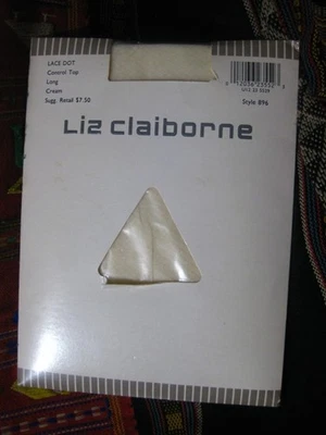 Pantalón Panty Liz Claiborne Vintage~1990~PUNTO DE ENCAJE CREMA~LARGO~NIP~TOP DE CONTROL..RARO! Foto 1 de 4