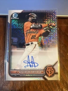 Aeverson Arteaga 2022 Bowman Mega Box Chrome Mojo Auto #BMA-AA Giants quasi nuovo-MT - Foto 1 di 6