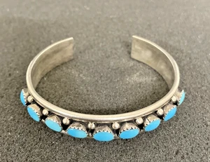 Pulsera turquesa mexicana nativa americana de plata de ley NF - Imagen 1 de 22