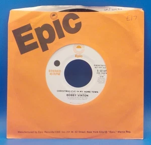 Bobby Vinton 45 Christmas Eve In My Home Town - Stereo / Mono - PROMO NM EX J5 - Picture 1 of 2