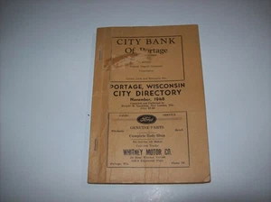 Vintage 1948 Portage WI Telefonbuch Lokalwerbung, *ausklappbare Karte, x - Bild 1 von 12