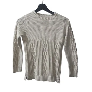 Tommy Bahama Girls Sweater Beige Glitter Cable Knit Crew Neck Ribbed Size 10/12 - Picture 1 of 7