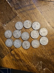 13 80% Canadian Elizabeth 2 Silver Quarters. - Picture 1 of 6