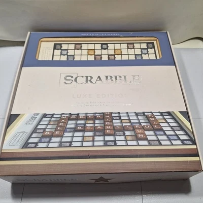 Scrabble Luxe Edition Maple Wood Rotating Gameboard Premium WS Game Co. COMPLETE - Image 1 of 4
