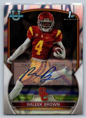 Raleek Brown 2022 Bowman University Chrome 1st Bowman Auto #83 /199 – USC Trojan - Image 1 of 2