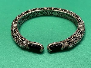 JOHN HARDY Sterling 18K Yellow Gold Jaisalmer Wheat Dot Bangle Bracelet Cuff - Picture 1 of 15