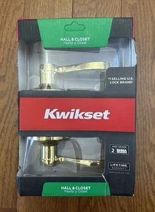Palanca de pasillo y armario Kwikset mango de latón pulido modelo LIDO #720LL 3 CP NUEVO - Imagen 1 de 6