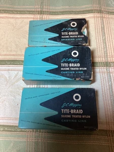 Vintage J.C. Higgins Sears Nylon geflochtene Angelschnur 3 Packungen Neu aus altem Lagerbestand Display - Bild 1 von 6