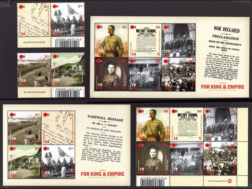 M28876 Nueva Zelanda 2014 Primera Guerra Mundial Set X10 +m/s UMM Sg 3592/03 Cat 42 £ Foto 1 de 1