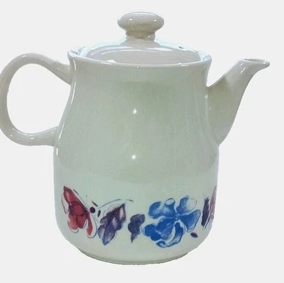 Ceramic Tea Coffee Pot Colour: Beige w/ Floral Markings Unbranded Mint Condition - Image 1 of 4