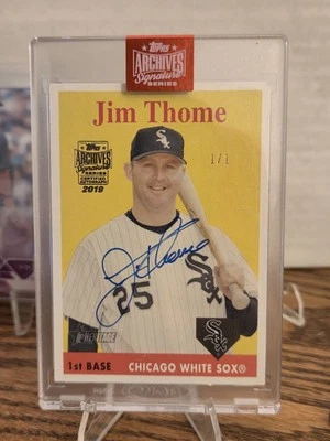 1/1 2019 Topps Archive Jim Thome 2007 Topps Heritage 1/1 autógrafo Foto 1 de 2