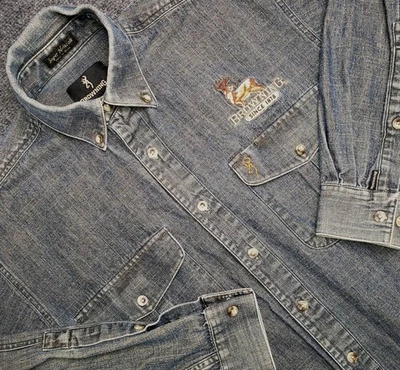 Camisa Denim Browning Super Naturals Para Hombre Mediana Azul Caza Bordada  Foto 1 de 4