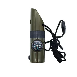 Emergency Camping 7-in-1 Compass Thermometer LED Light Magifier Mirror Accessory - Picture 1 of 5