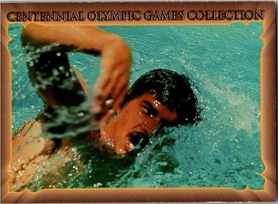 Tarjeta de los Juegos Olímpicos del Centenario 1996 Collect-A-Card #60 - Mark Spitz, campeón de natación Foto 1 de 2
