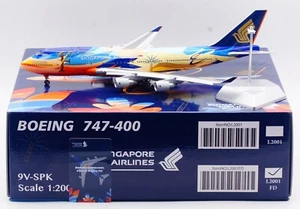 SQ Wings 1:200 Singapore Airlines Boeing B747-400 modello pressofuso 9V-SPK Flap Down - Foto 1 di 16
