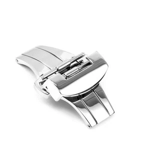 StrapsCo Deployment Clasp for Watch Band Strap Buckle Polished SS - Picture 1 of 2