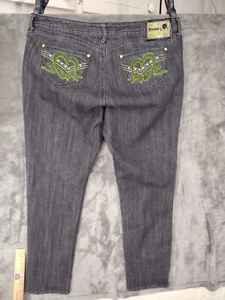 Southpole PREMIUM Women’s Black Denim Embroidered Stretch Jean Size 15 excellent - Picture 1 of 17