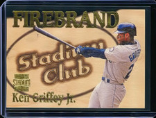 KEN GRIFFEY JR 1997 STADIUM CLUB FIREBRAND DIE CUT WOOD INSERT #FB5 HOF