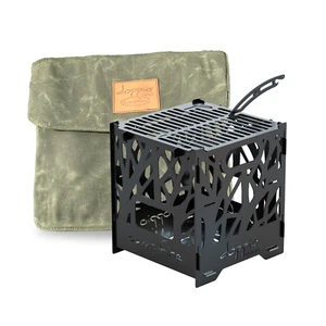 Parrilla portátil para fogata hecha en EE. UU. con rejilla de acero para la intemperie Corten 0.075 - Imagen 1 de 17