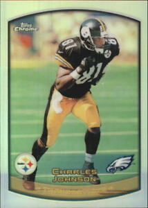1999 Topps Chrome Refractors Steelers Football Card #32 Charles Johnson