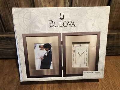 Bulova Winfield Picture Frame Clock Espresso Brown Finish New Open Box - Image 1 of 2