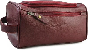 Premium Leder Kulturbeutel Herren - Braun Dopp Kit Reise Rasur Organizer Geschenk - Bild 1 von 6