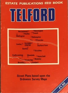 Telford & Umgebung Straßenkarte Erstausgabe Nachlass Publikationen Rotes Buch - Bild 1 von 3