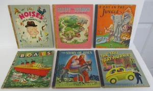 Vintage Little Golden Book Lot Of 6, 1940s to 1953, Two 1sts and Four 2nd prints - Picture 1 of 3