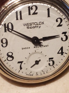 Vintage Westclox Scotty Taschenuhr Silberfarben Edelstahl Made In USA - Bild 1 von 13