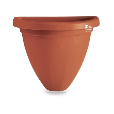VECA VASO GERLA DA PARETE CM 25X15X21 H COLORE TERRACOTTA IN PLASTICA PER FIORI