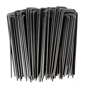 6" Garden Staples Landscape Stakes Ground Pins 200 Pack, Lawn Staples Weed Fa... - Picture 1 of 7