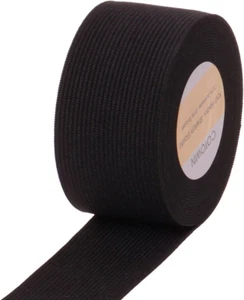 Banda elástica de alta elasticidad tejida negra de 1,5 pulgadas de ancho, 5 yardas - Imagen 1 de 12