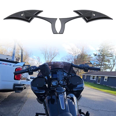 Espejos retrovisores negros para Harley Road King Street Glide Sportster Softail Dyna Foto 1 de 4