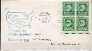 US Scott #864 "Henry W. Longfellow" Famous Americans, 1 cent addressed FDC - Picture 1 of 1