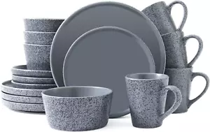 16 Piece round Kitchen Dinnerware Set,Plates and Bowls Sets,Dishes, Plates, Bowl - Picture 1 of 7