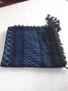 Shemagh Keffiyeh Todo Original Hecho en Palestina Bufanda Árabe Kufiya Azul Nazaret - Imagen 1 de 7