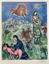 Chagall Marc Lithographie CM 50x70 Mit Zertifikat Limitierte Spadem Unterschrift