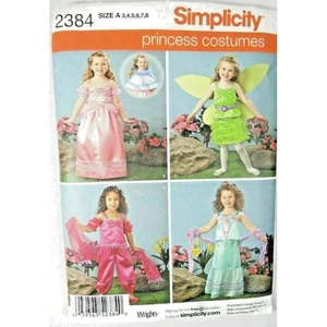 2010 Simplicity Pattern 2384 Size A 3-8 Child Princess Costumes Skirt Top Pants - Picture 1 of 3