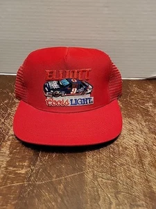 Vintage Bill Elliott Coors Light #9 Snapback Trucker Hat Cap Red NASCAR NOS - Picture 1 of 15