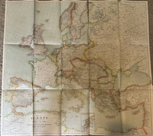 Vintage 1915 Nat Geo Map Of Europe *condition issues* - Picture 1 of 4