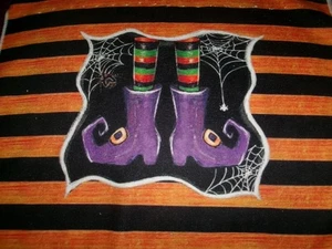 u pick color Crochet Top HALLOWEEN WITCH'S SHOES Print Kitchen Towel - Picture 1 of 1