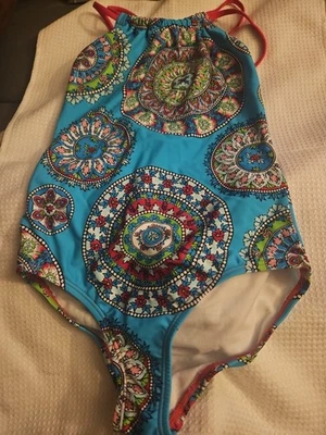 Kanu Surf Girls Size 12 Jasmine Aqua Blue One Piece Straps Swimsuit 5549 NWT - Image 1 of 4