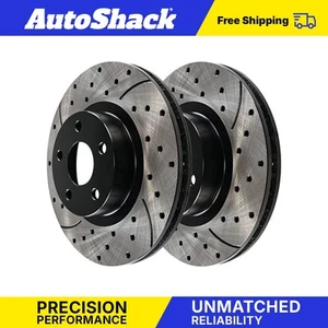 Front Drilled Slotted Brake Rotors for Lincoln MKX 2007-2015 Ford Edge V6 - Picture 1 of 7