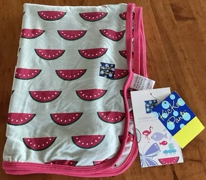 Kickee Pants Swaddling Blanket Watermelon Print Bamboo 28” X 38” Washable NWT - Picture 1 of 2