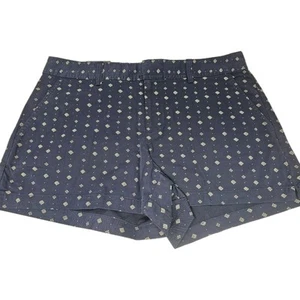 Gap City Shorts Navy Blue Print Women's Size 14 Stretch Mid Rise Pockets New 3" - Picture 1 of 9