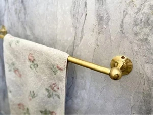 Unlacquered Brass Towel Bar, Handcrafted Brass Kitchen Towel Rail, Solid Brass B - Picture 1 of 6