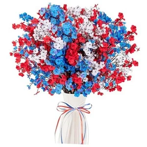 27PCS 4th/Fourth of July Decorations Artificial Flowers Red White Blue - Picture 1 of 7