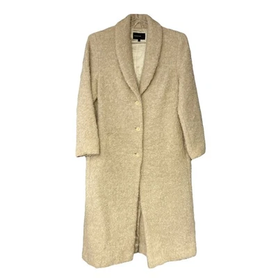 Creenstone Beige Coat Long Size 44 UK 18 Alpaca Wool Blend Overcoat Lagenlook - Image 1 of 4