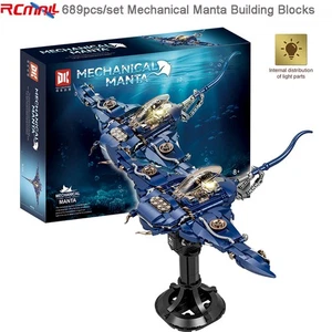 689pcs/set Building Blocks Mechanical Manta with LED Light DIY Creative Gift - Picture 1 of 4