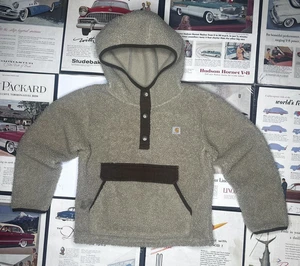 Carhartt Jugend Jungen Gr. 7 beige braun Fleece Half Snap Sweatshirt Sherpa Hoodie - Bild 1 von 12